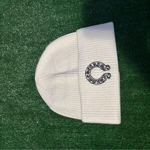 Chrome Hearts White Hat with Black Embroidery